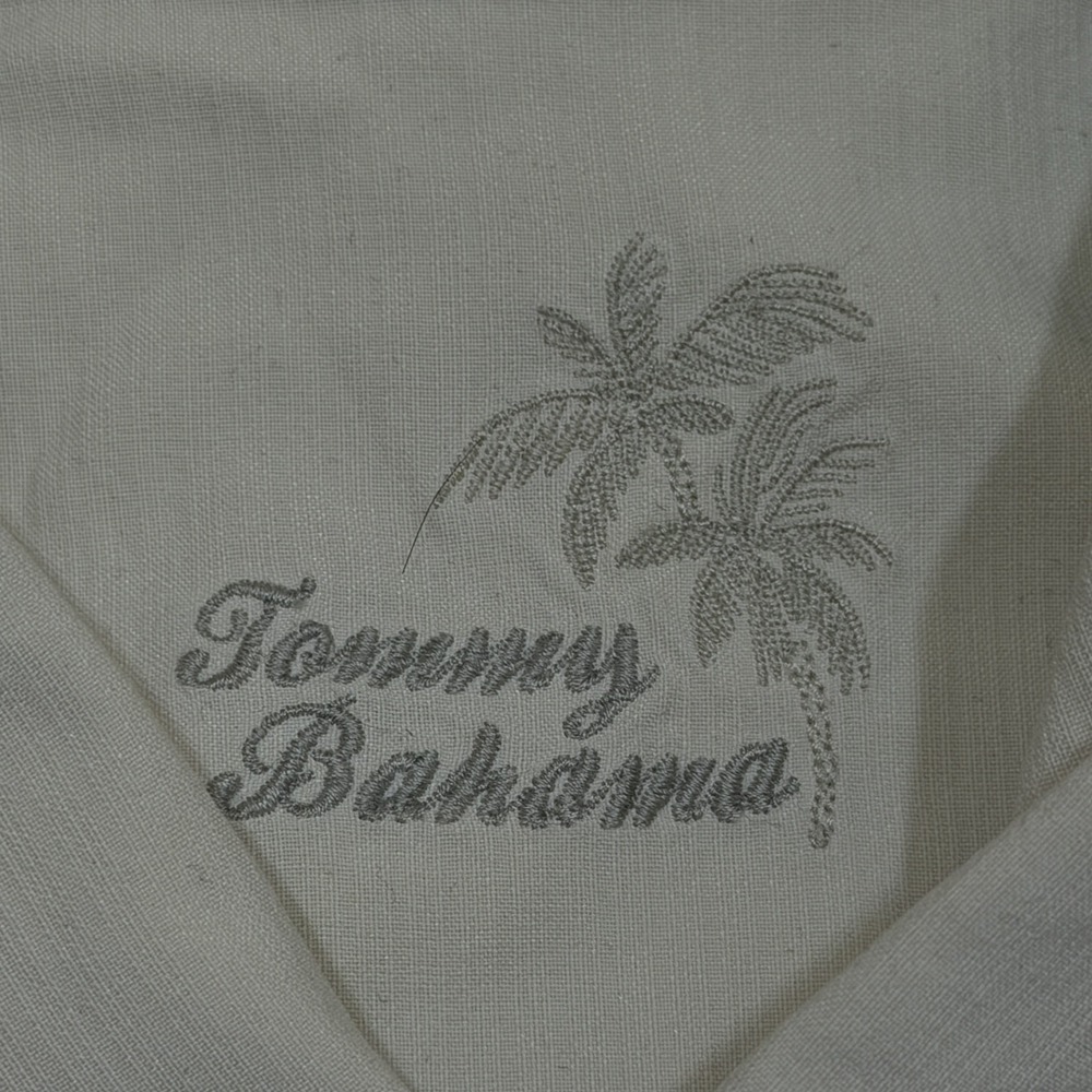 Tommy Bahama Men Button Up Shirt Large Silk Wine Glass Camp Embroidered Hawaiian - Picture 6 of 16